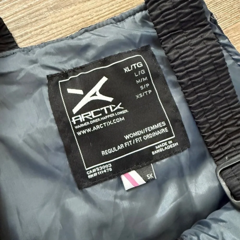 Arctix Womens Black Insulated Ski‎ Snow Bib Overalls Pants Regular Fit XL